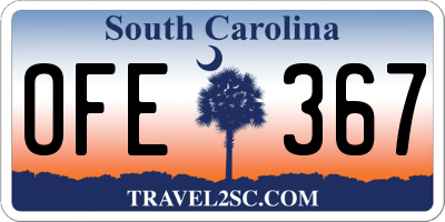 SC license plate OFE367