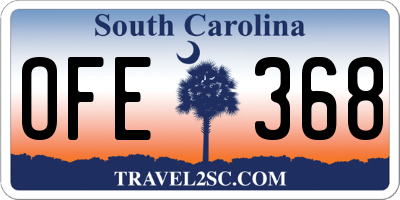 SC license plate OFE368