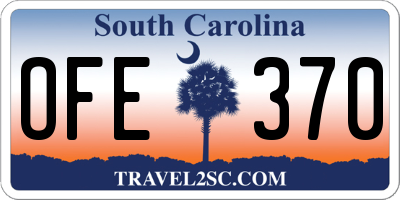 SC license plate OFE370