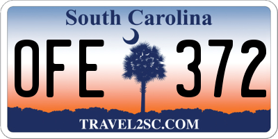 SC license plate OFE372