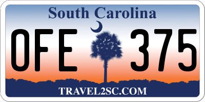 SC license plate OFE375