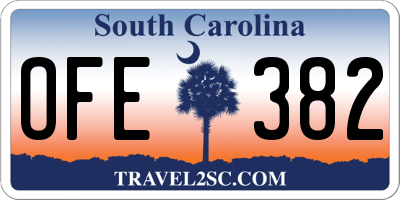 SC license plate OFE382