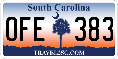 SC license plate OFE383