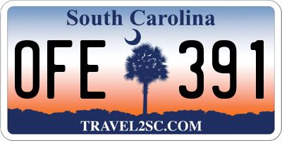 SC license plate OFE391