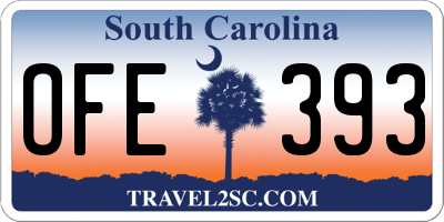 SC license plate OFE393