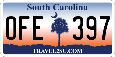SC license plate OFE397