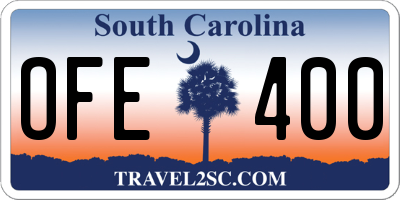 SC license plate OFE400