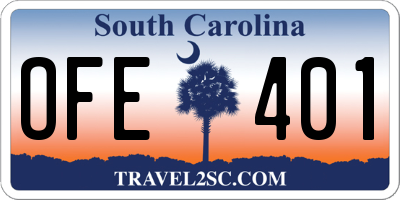 SC license plate OFE401
