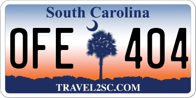 SC license plate OFE404