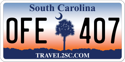 SC license plate OFE407