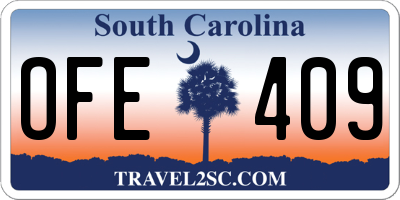 SC license plate OFE409