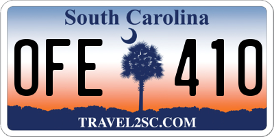 SC license plate OFE410