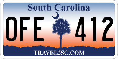 SC license plate OFE412