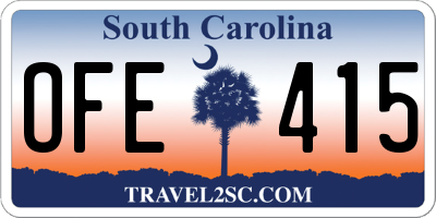SC license plate OFE415