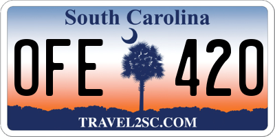 SC license plate OFE420