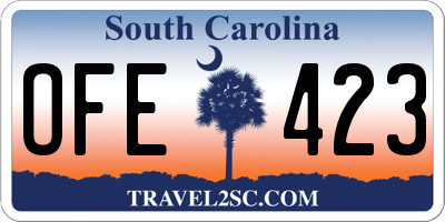 SC license plate OFE423