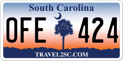 SC license plate OFE424