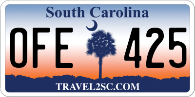 SC license plate OFE425