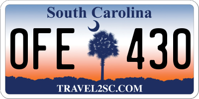 SC license plate OFE430