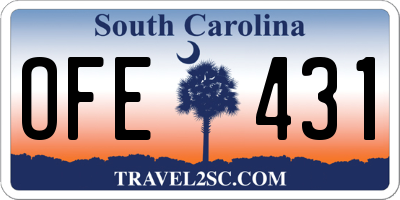 SC license plate OFE431