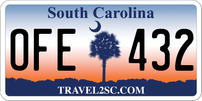 SC license plate OFE432