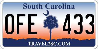 SC license plate OFE433