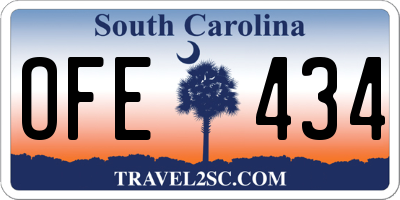 SC license plate OFE434