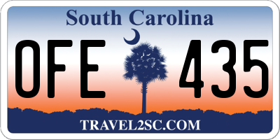 SC license plate OFE435