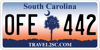 SC license plate OFE442