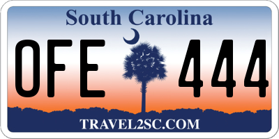 SC license plate OFE444