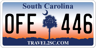 SC license plate OFE446