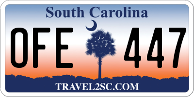 SC license plate OFE447