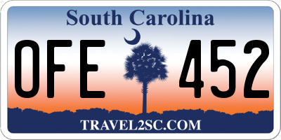SC license plate OFE452