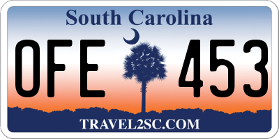 SC license plate OFE453