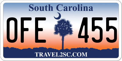 SC license plate OFE455