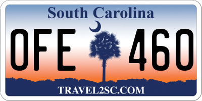 SC license plate OFE460