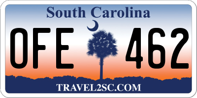 SC license plate OFE462