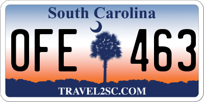 SC license plate OFE463
