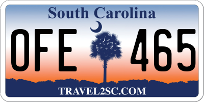 SC license plate OFE465