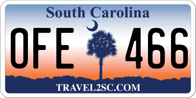 SC license plate OFE466