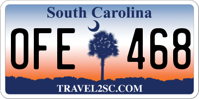 SC license plate OFE468