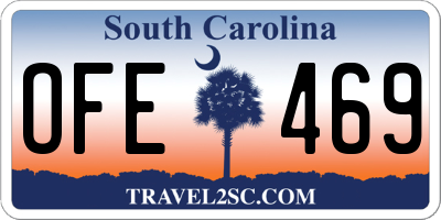 SC license plate OFE469