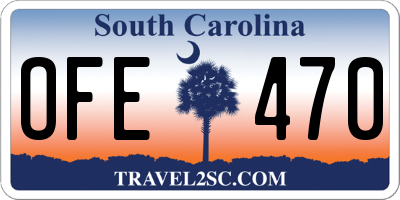 SC license plate OFE470