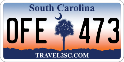 SC license plate OFE473