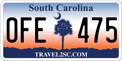 SC license plate OFE475
