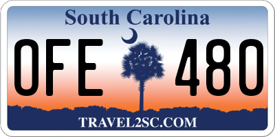 SC license plate OFE480