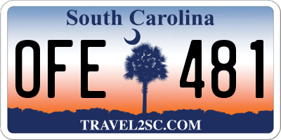 SC license plate OFE481