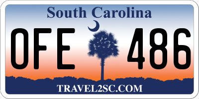SC license plate OFE486