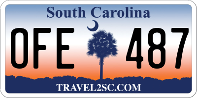 SC license plate OFE487