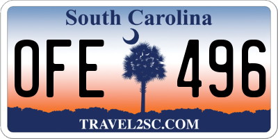 SC license plate OFE496